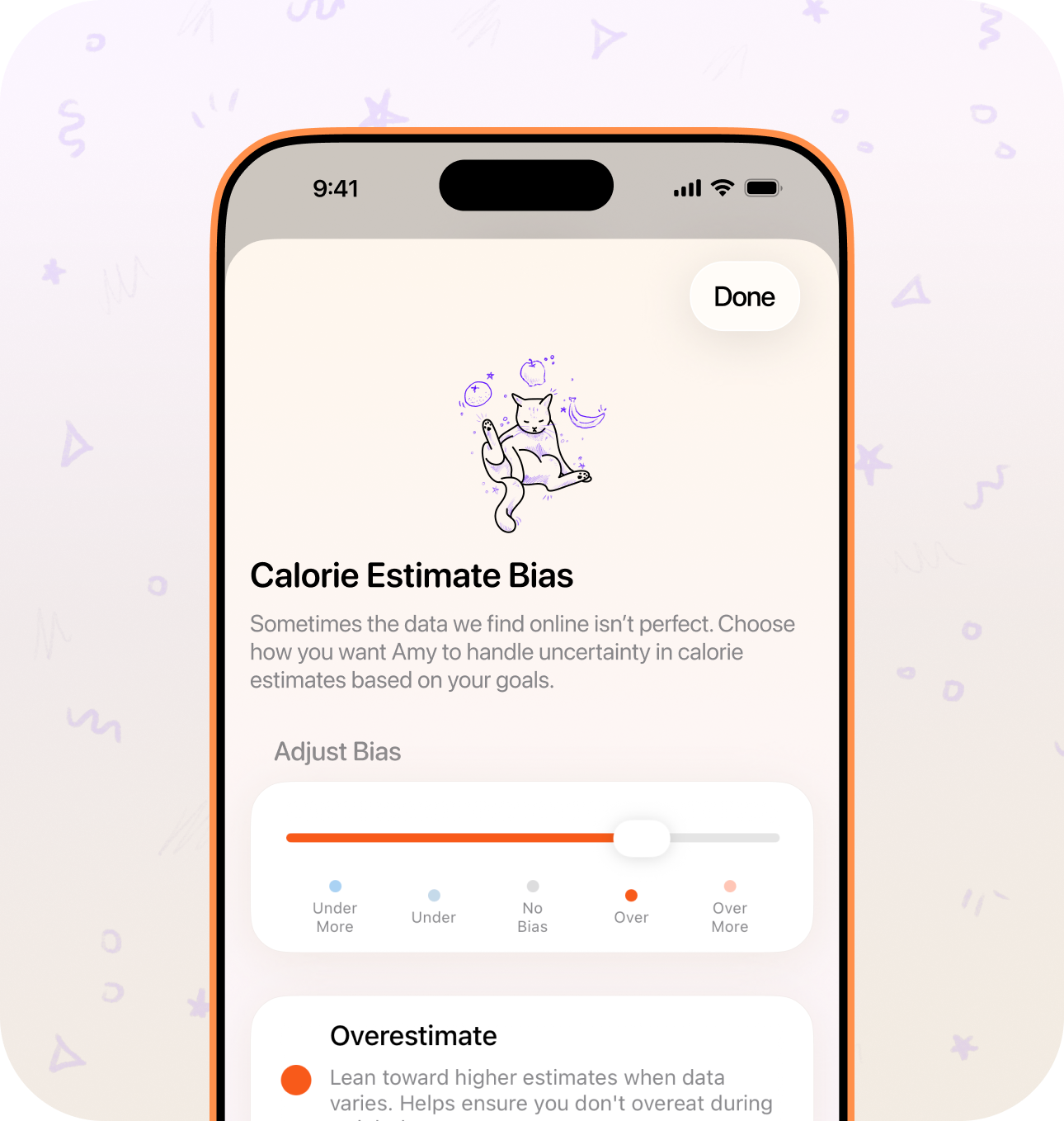 Calorie estimate bias